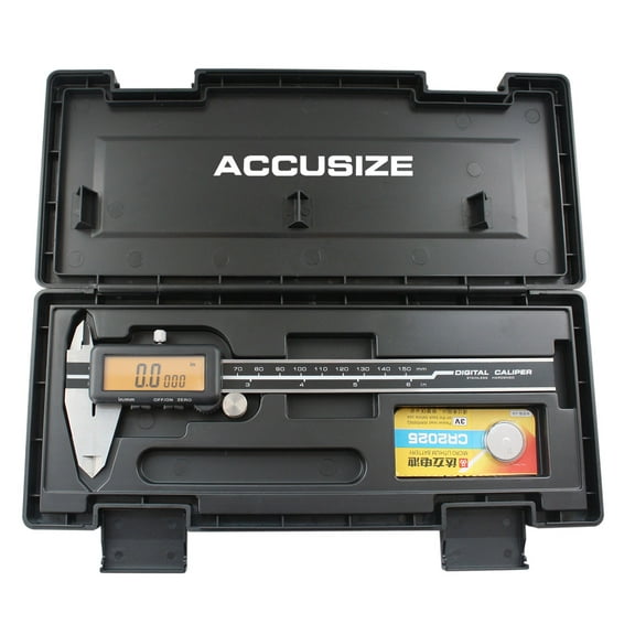 Accusize 0-6''/0-150 mm, Yellow Lcd Electronic Digital Caliper,Metric/Inch, 0.0005''/0.01mm Resolution, 1110-1818