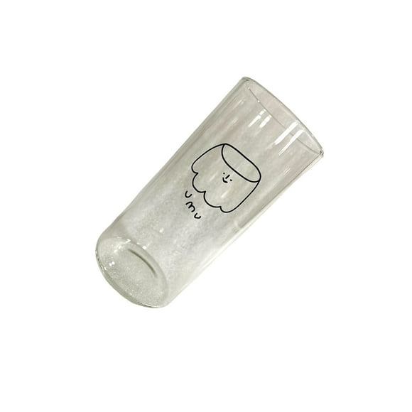 Bewildely Taza de cristal de 400ml con pajita, reutilizable, de gran capacidad, para vino, leche, cerveza, té, utensilio para beber, taza transparente Mostrada Bewildely HA066481-00