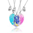 thumbnail image 2 of 3 Pcs/set Best Friends Dolphin Necklace Split Heart Puzzle Pendant Necklace For Women Girl, 2 of 4