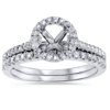 Pompeii 1/2ct Halo Diamond Engagement Wedding Ring Set 14K White Gold (G/H,I1)
