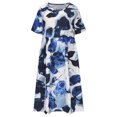 thumbnail image 4 of Edvintorg Women's Summer Short Sleeve Casual Dresses Round Neck Floral Party Dress With Pockets 2024 Vacation Outfits For Women On Clearance, 4 of 6
