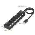 thumbnail image 5 of 7 Port High Speed USB 2.0 Hub with Individual Power Switches On Off and LEDs for Laptop PC Computer USB Flash Drive Smartphone Transfer Data Speed up to 480Mbps Supports Windows Mac OS Li, 5 of 5