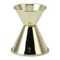 thumbnail image 1 of Jigger para cócteles de doble cara de acero inoxidable para barra, taza medidora de chupitos para fiestas en casa, chapado en oro, 1 of 10