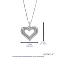 thumbnail image 2 of Vir Jewels 1/10 CTTW Lab Grown Diamond Heart Pendant Necklace in Sterling Silver with Chain For Women, 2 of 4