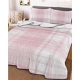 thumbnail image 3 of Quilts King Size, Pink Buffalo Plaid Soft Comforter Bedding Set for Bed, Farmhouse Modern Checkered Lightweight Quilted Bedspread with Pillow Cover(2 Pieces) for All Season, 96x106 Inch, 3 of 9