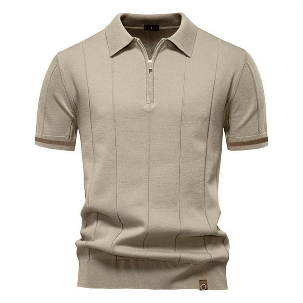 pstuiky camisetas camisas para hombre, Suéter informal de manga corta con cuello vuelto, cómodo y liso para hombre ropa de hombre s