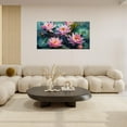 thumbnail image 6 of HFDF Large Lotus Flower Wall Art Spa Pictures Wall Decor Zen Nature Yoga Canvas Painting Peaceful Home Modern Artwork Decorations for Bathroom Bedroom Living Room Office 14x11inch Framed, 6 of 7