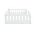 thumbnail image 6 of Tcbosik Floor Bed Full Size, Bed Frame with Safety Guardrails, Wood Slats Support, Easy Assembly, White, 6 of 8