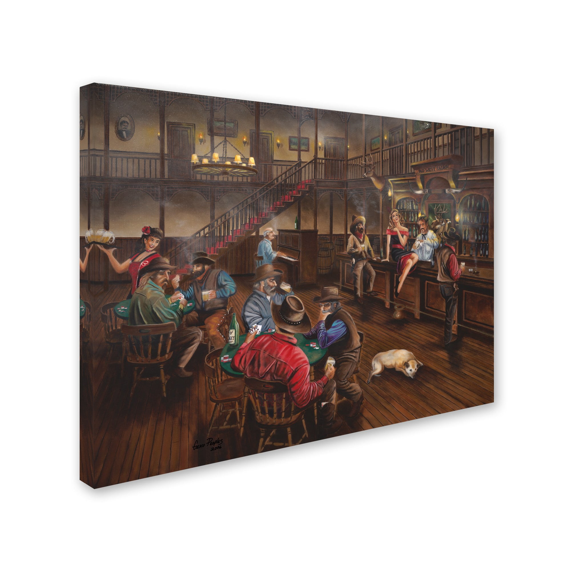 Trademark Fine Art 'Old West Saloon' Canvas Art by Geno Peoples