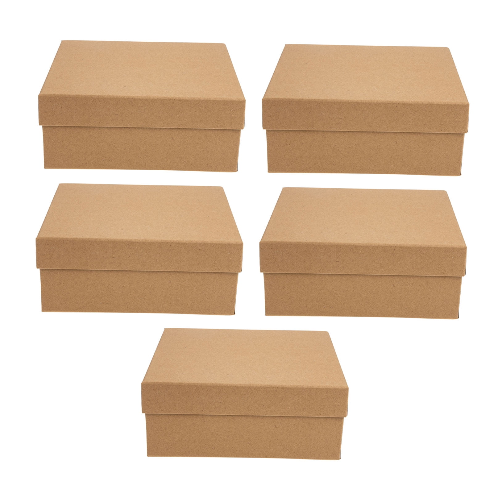 Soimiss Small Paper Box for Jewelry Storage Light Brown 5Pcs