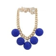 thumbnail image 6 of Women Fashion Gold Metal Chain Necklace Blue Disco Ball Charms, 6 of 7