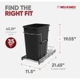 thumbnail image 4 of Rev-A-Shelf S Single 35-Qt Kitchen Cabinet Pullout Waste Container, Black, 4 of 11