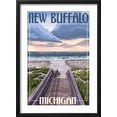 thumbnail image 2 of Art.com New Buffalo, Michigan - Beach Scene Art Print by Lantern Press, Black Frame Wall Art, 17" x 23", 2 of 5
