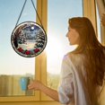 thumbnail image 2 of Stained Glass Window Hanging, Winter Snow Scene Sun Catchers Glass Panel Tree Mountains Suncatcher Decor for Birthday for Women, Men, Wife, Aunt, and Mom, 2 of 6