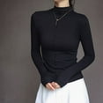 thumbnail image 6 of STETMN Casual Bottoming Shirt for Women Slim Fit Mock Neck Tops Long Sleeve Yoga T-Shirt, 6 of 8
