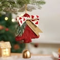 thumbnail image 5 of Loyerfyivos Christmas Tree Bell Ornaments,Plush Pendant Christmas Decoration Pendant,Christmas Tree Shape Hanging Plush Pendant and Gold Jingle Bell Gifts for Christmas Party Door Wall Decor (Red), 5 of 6