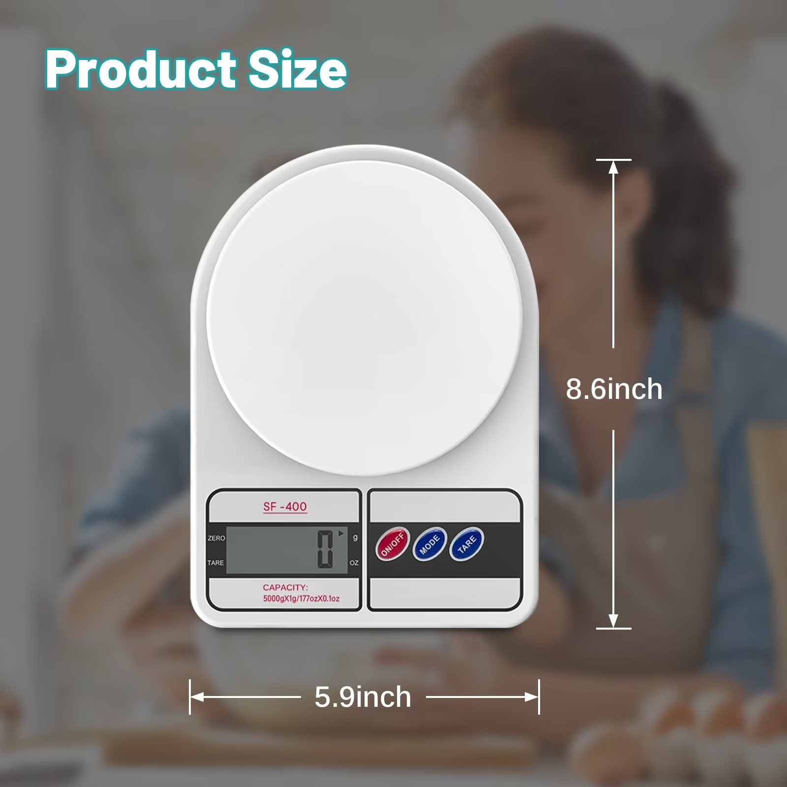 AGCAN Digital Kitchen Food Scale, Beige photo 6