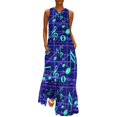 thumbnail image 1 of Robe de Musique Colorée Été Huit Notes Impression Aléatoire Mode Coréenne Robes Longues Décontractées Robe Maxi de Fête Cadeau d'Anniversaire, 1 of 5