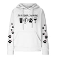thumbnail image 3 of Clearance！Hoodies Waffle Sweatshirt Plus Size Long Sleeve Womens Tops Cute Dog Paw Print Kawaii Hooded Hoodie Tops Loose Fit Casual Hooded Pullover Sweatshirts with Pocket, 3 of 4