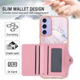 thumbnail image 5 of Slim Wallet for Samsung Galaxy A05s Case with Card Holder, Marble Pattern Back Flip Case PU Leather Kickstand Card Slots Magnetic Clasp Shockproof Anti-fall for A05s, Marble #2, 5 of 6