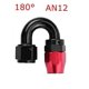 thumbnail image 1 of AN4/AN6/AN8/AN10/AN12 Straight 0/45/90/180 Degree Aluminum Swivel Hose Adapter Oil Fuel Line NPT Plug Black Red~4504, 1 of 1