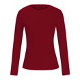 thumbnail image 3 of Oplxuo Basic Going Out Tops for Women Ribbed Long Sleeve Slim Fit Crew Neck Casual Solid Color Tight T Shirts, 3 of 5