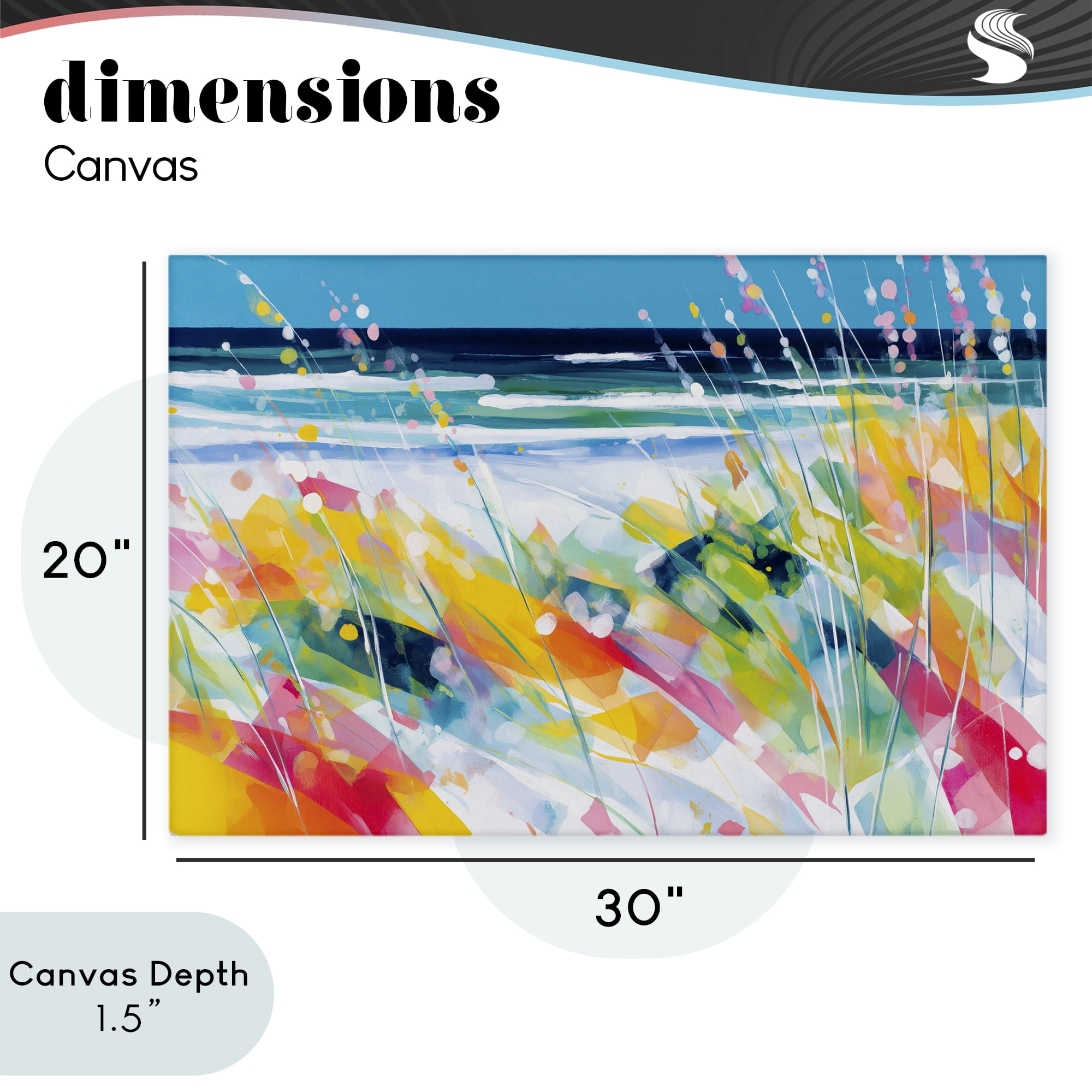 Stupell Industries Sea Oats & Ocean Breeze Abstract Canvas Wall Art, design by Chromatic Storm Studio