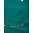 thumbnail image 5 of Janasya Indian Round Neck 3/4 Sleeve Solid Green Poly Silk Kurta With Pant For Women, 5 of 6