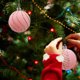 thumbnail image 5 of 6CM Flocked Christmas Balls Hanging Balls Glitter Plastic Balls Christmas Tree Ornament Set Of Four, 5 of 6