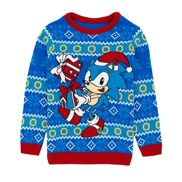 Sonic The Hedgehog Garçons/filles Pulls de Noël Laids Tricotés