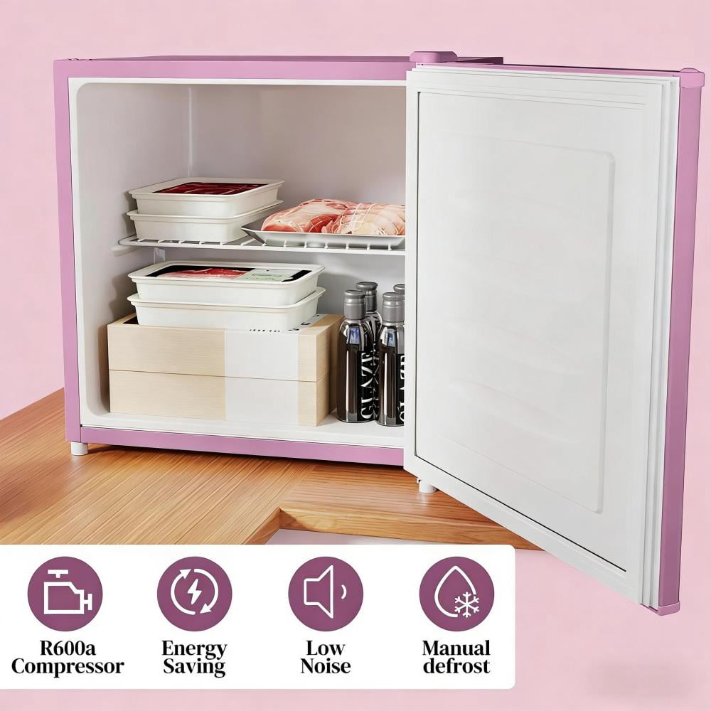 1.1 Cu.Ft Small Upright Freezer, Compact Corner Freezer with 5-Level Adjustable Thermostat, Reversible Door & Removable Shelf, Mini Freezer for Apartment Dorm Office, Silver