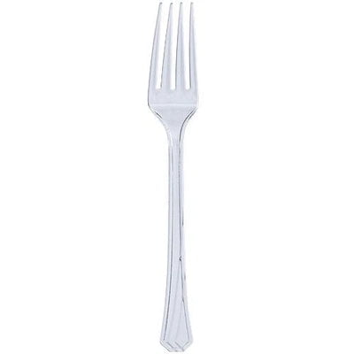 EcoQuality Disposable Plastic Clear Fork - Great for Events, Kitchen, Office, Togo, Lunch, Cafeterias, Restaurants (51)