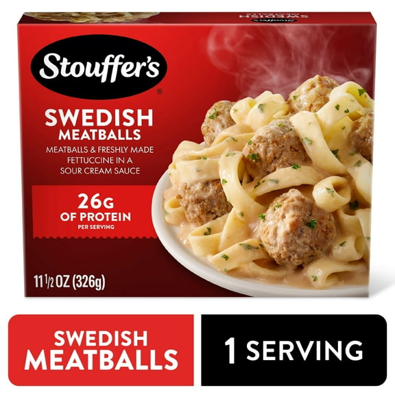Stouffer’s Swedish Meatballs, Single Serve, Frozen Pasta, Single Frozen Meals 11.5 oz