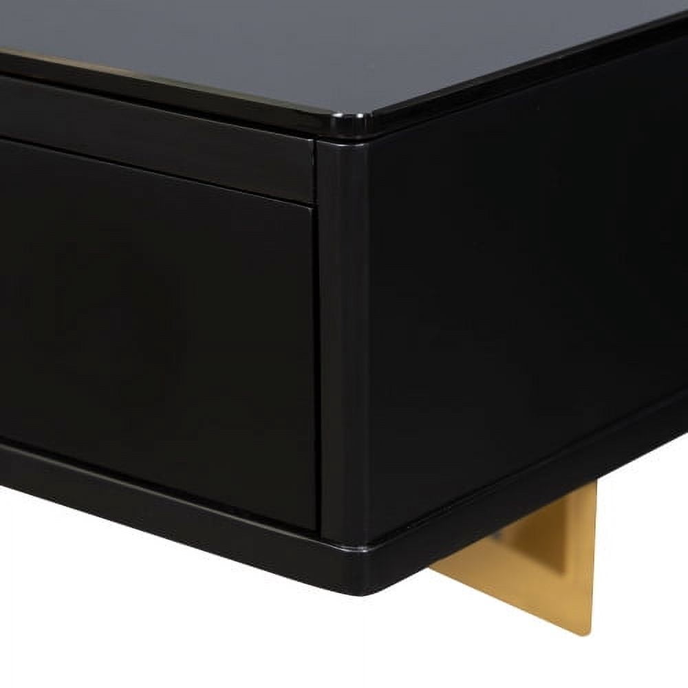 Segmart 47" Floating Vanity Table with Drawer, Wall-Mounted Makeup Desk with Storage, Floating Shelf for Bedroom Bathroom Salon, Black and Golden