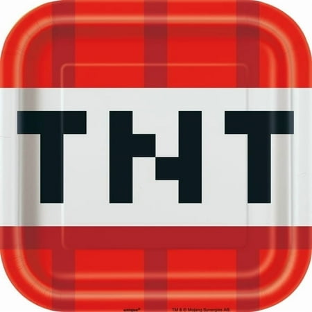 Minecraft Square 7" Dessert Plates, 8ct