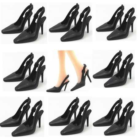 

NK Hot sale Doll Shoes Colorful Cute Heels Fashion Hangers For Barbie Doll Accessories High Quality Baby Playhouse Toy JJ 10 Pairs Shoes F