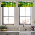thumbnail image 3 of LALILO Kitchen Curtain Valance Colorful Yellow And Green Rod Pocket Window Curtain 52"x 18" Set of 2, 3 of 5