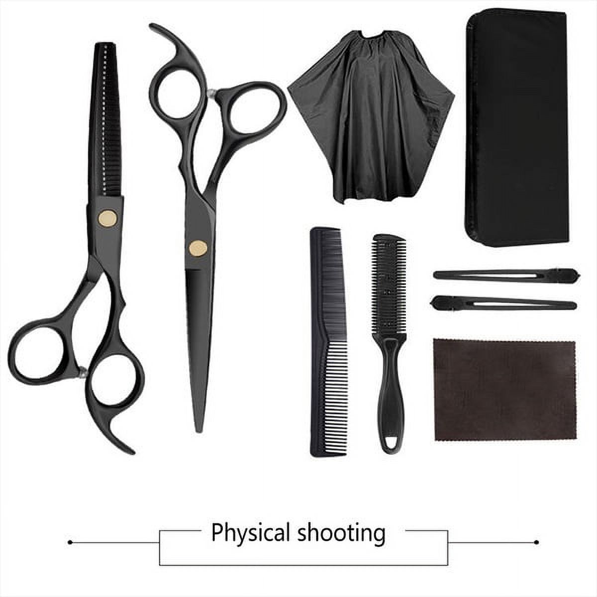 Willstar 3/9pcs Hair Cutting Scissors Set Professional Stainless Steel Barber Thinning Scissors for Barber Salon and Home - image 5 of 16