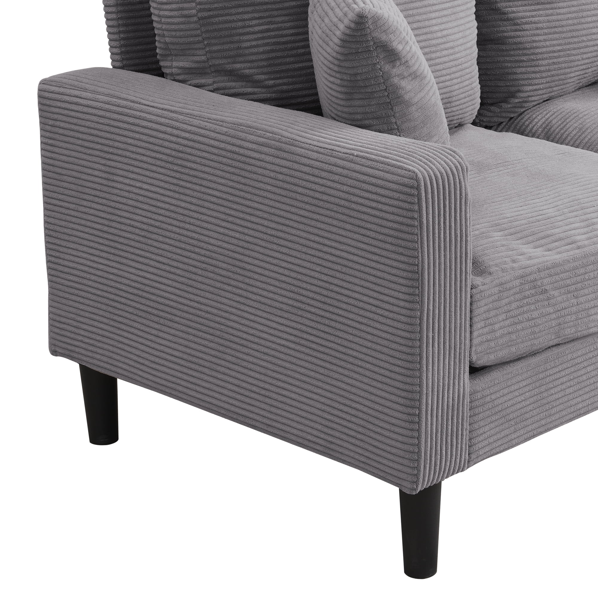 Jopath 57 Inch High Resilience Loveseat Sofa With Wooden Frame, Two-Seater Comfortable Sofa For Small Spaces, Modern Upholstered Design For Apartments And Living Rooms Dark Gray