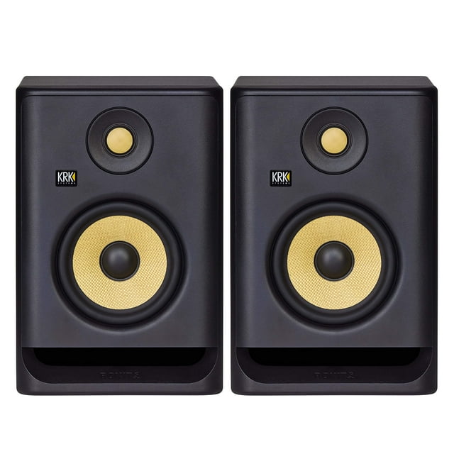 KRK RP5 Rokit 5 G4 Par de monitores de estudio autoamplificados profesionales Bi-Amp de 5", negro