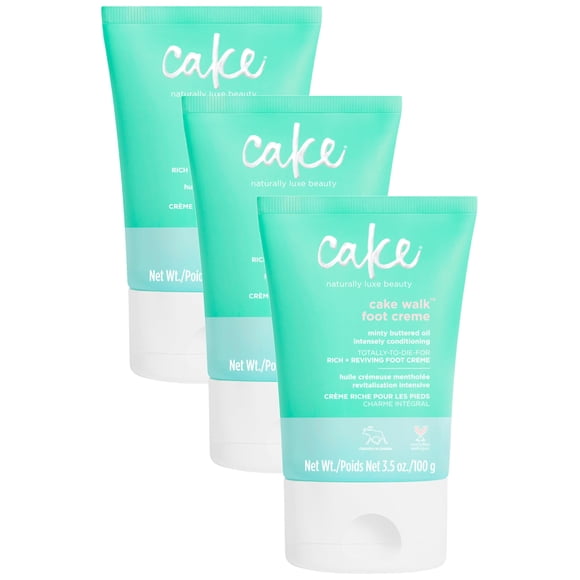 Crema para Pies Cake Beauty Walk Triplemint, 100 ml (Paquete de 3)