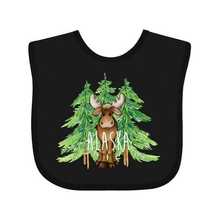 

Inktastic Alaska Moose and Trees Gift Baby Boy or Baby Girl Bib