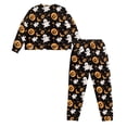 thumbnail image 2 of HELLHERO Halloween Pjs Set for Women Bat Ghost Pumpkin Printed Drawstring Pajama Crewneck Sleepwear Long Sleeve Tops Jogger Pants Pajama Sets, L, 2 of 5