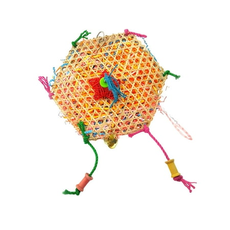 Pet Bird Chewing Toy Hanging Rope Bird Brushed Straw Rope Toy for