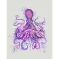 thumbnail image 2 of Fab Funky 26x32 Black Ornate Wood Framed with Double Matting Museum Art Print Titled - Octopus Rainbow Splash Pink, 2 of 4