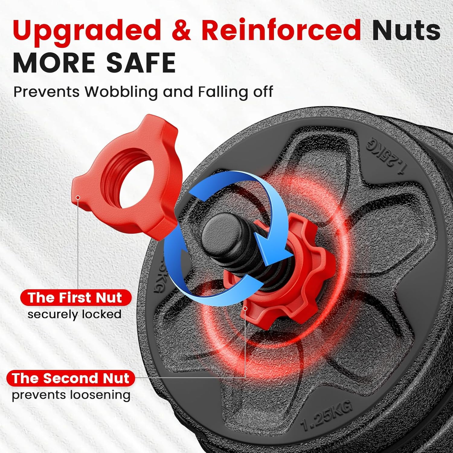 Adjustable Dumbbell Set 20-90lbs 5-in-1 Free Weight Kit with Connector Bar for Home Gym, Multi-Function Strength Training Equipment for Men Women