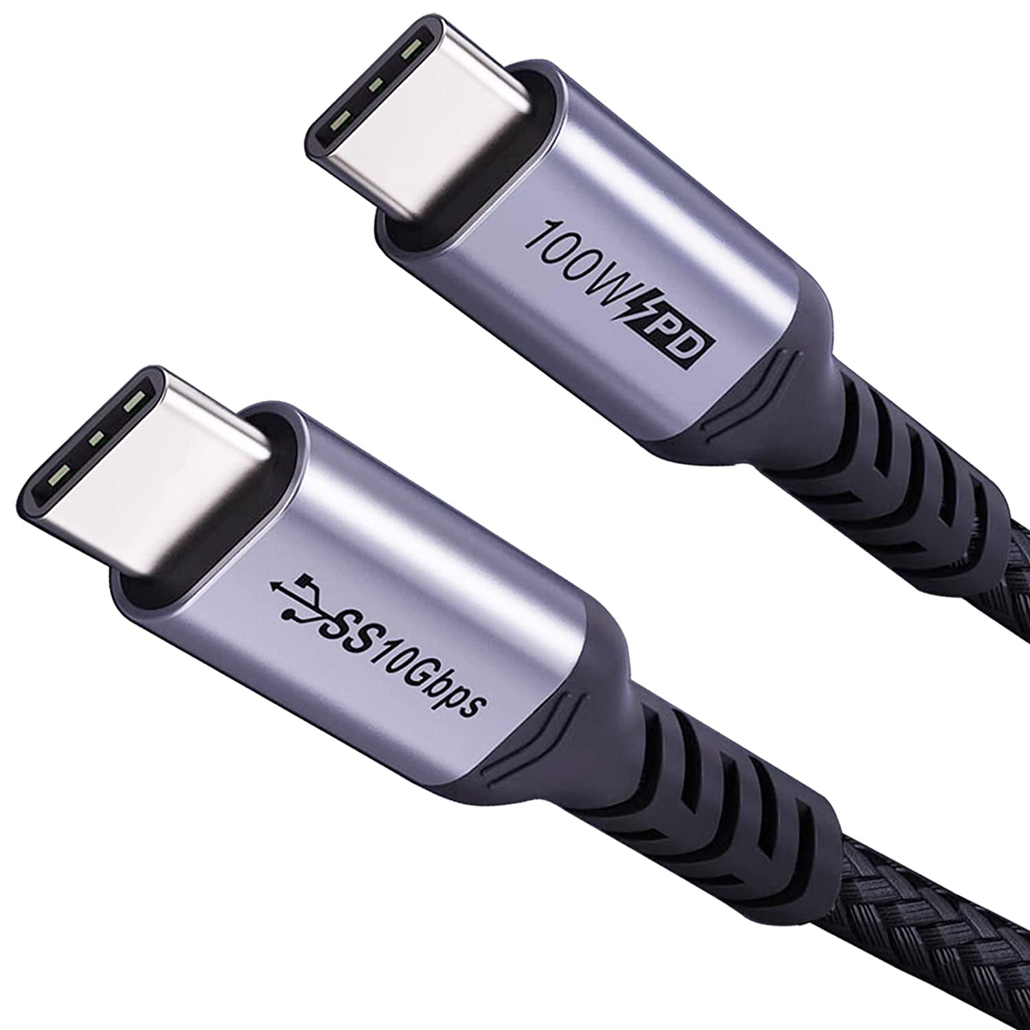Short USB C to USB C Cable (1.5ft 2 Packs), 3.1 Gen 2 10Gbps 100W 4K