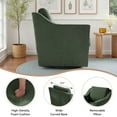 thumbnail image 5 of Swivel Accent Chair for Living Room, Modern Upholstered Barrel Arm Chair with Plump Back Pillow, Comfy Club Sofa Reading Chair for Adults (Chenille Green, Set of 1), 5 of 6