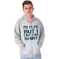 thumbnail image 3 of Flex But Like This Funny Gym Exercise Zip Hoodie Sweatshirt Men Brisco Brands 2X, 3 of 6