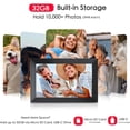 thumbnail image 5 of Digital Picture Frame, 10.1 inch Frameo Digital Frame WiFi, 1280*800 IPS  Touchscreen, 32GB Storage,  Share Pictures Video,  Photo Frame , Gifts for Mom, House Warming, Black, 5 of 6